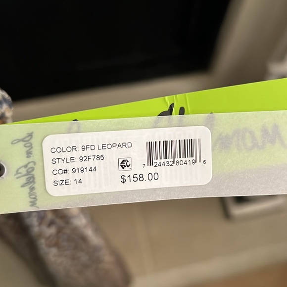 Sam Edelman metallic leopard print high low dress - Picture 6 of 9